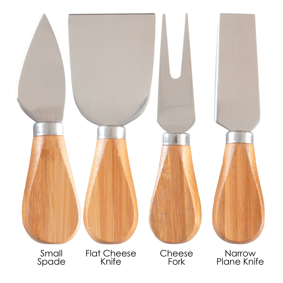 4-Piece Cheese Knife Set with Stainless Steel Blades