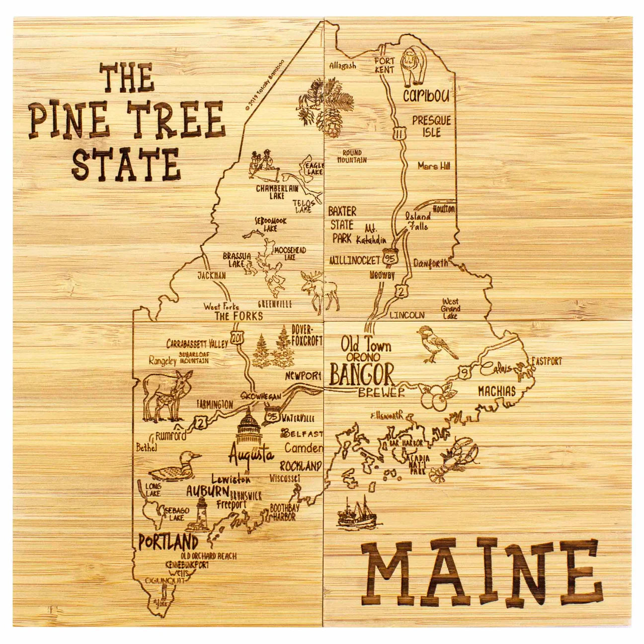 4-Piece Maine Puzzle Coaster Set with Case