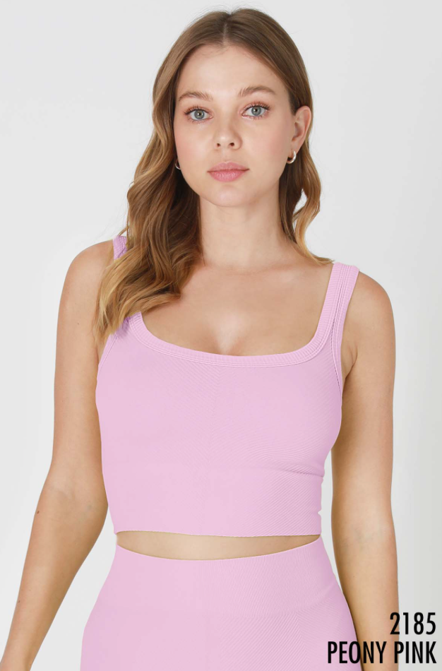 Chevron Ribbed Crop Top