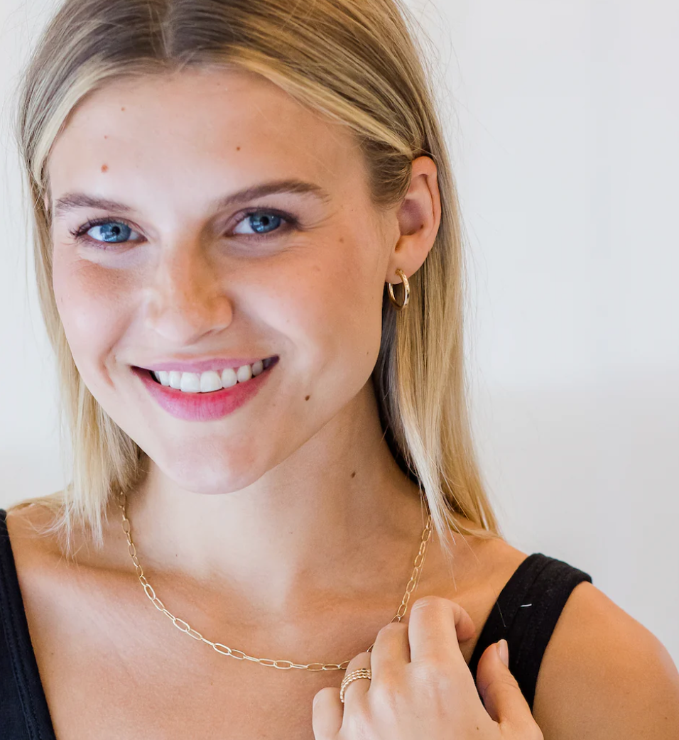 14k Gold Filled Paperclip Large Links Necklace - 16"