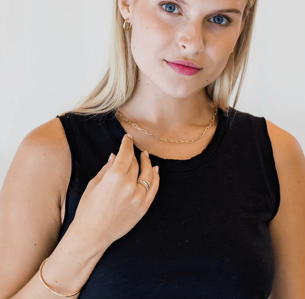 14k Gold Filled Paperclip Large Links Necklace - 18"