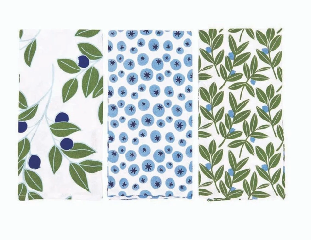 BLUEBERRY MEDLEY COTTON KITCHEN TOWELS (SET OF 3)