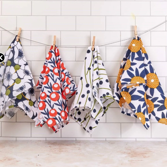 FIELD OF FLOWERS COTTON KITCHEN TOWELS (SET OF 3)