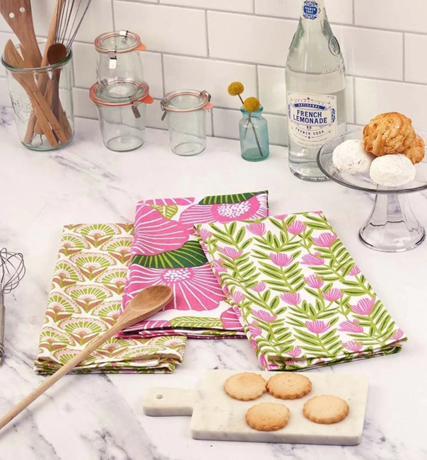 POPPY PAPAVER COTTON KITCHEN TOWELS (SET OF 3)