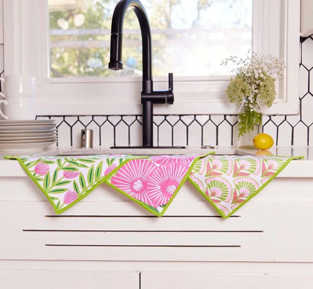 POPPY PAPAVER COTTON KITCHEN TOWELS (SET OF 3)