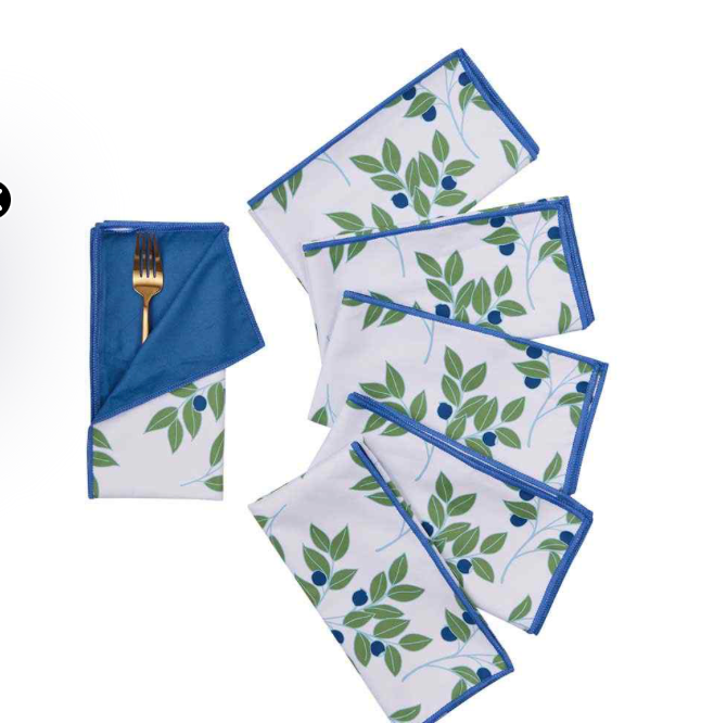 BLUEBERRIES BLU DINNER NAPKIN