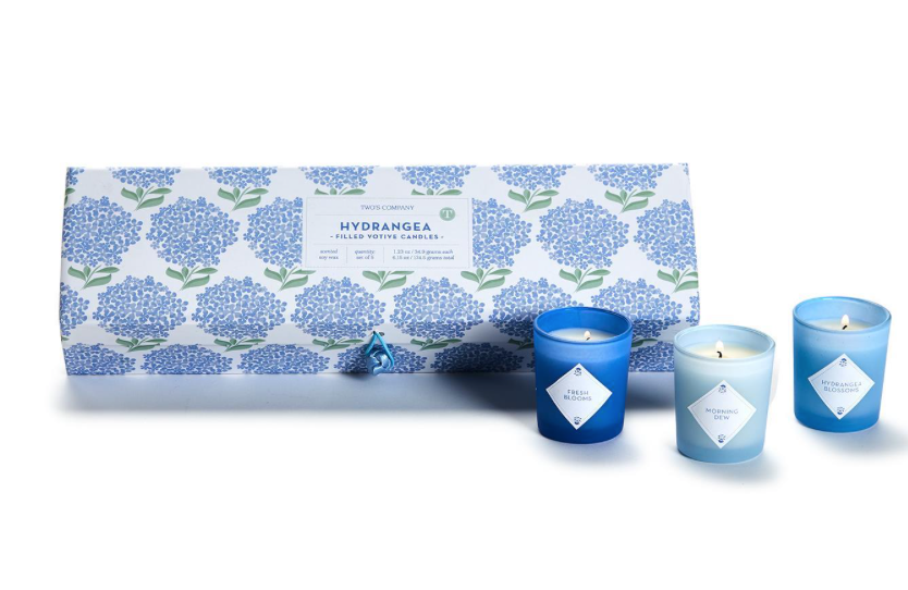 HYDRANGEA S/5 SCENTED CANDLES IN GIFT BOX