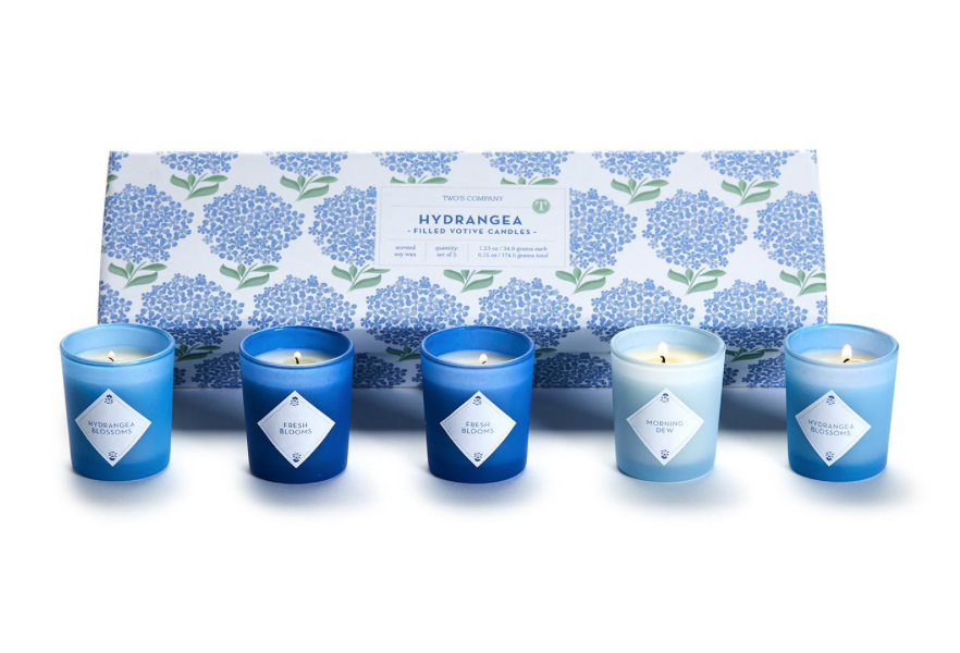 HYDRANGEA S/5 SCENTED CANDLES IN GIFT BOX