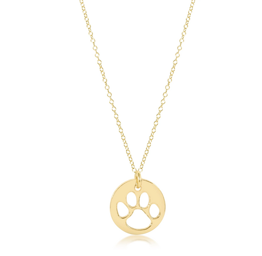 16" necklace gold - paw print