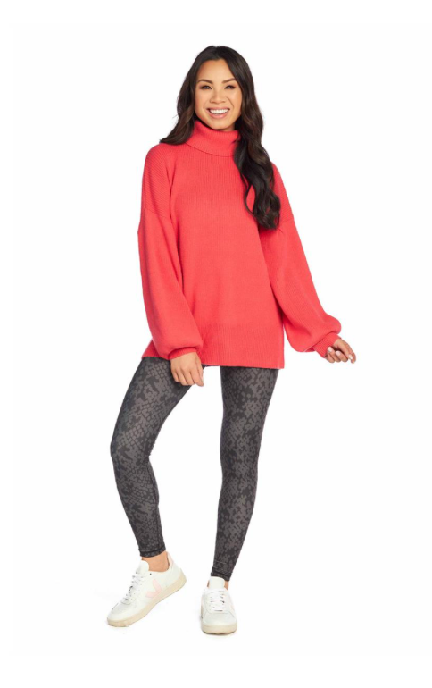 Roxie Turtleneck Sweater - Coral