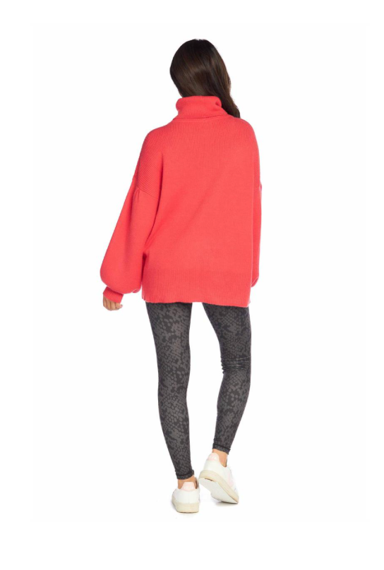 Roxie Turtleneck Sweater - Coral