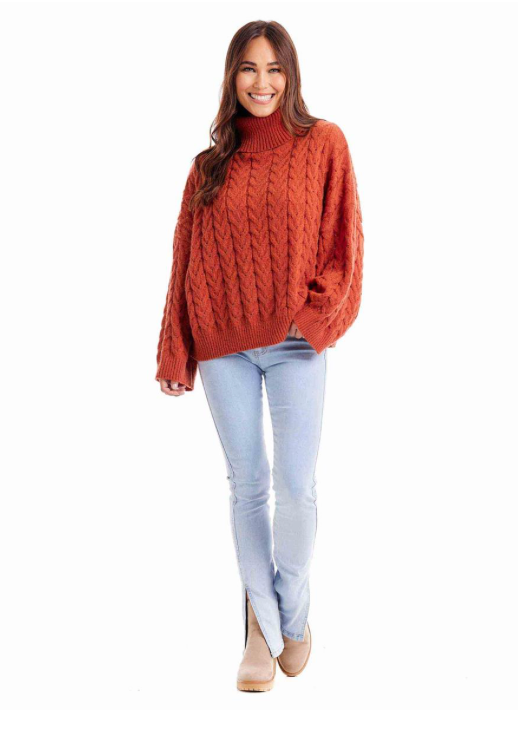 Radley Cable Knit Sweater - Rust