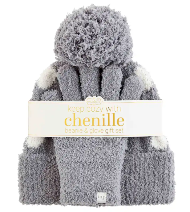 Chenille Beanie and Gloves