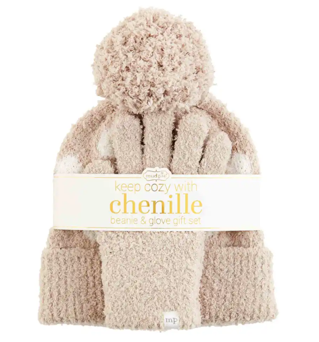 Chenille Beanie and Gloves