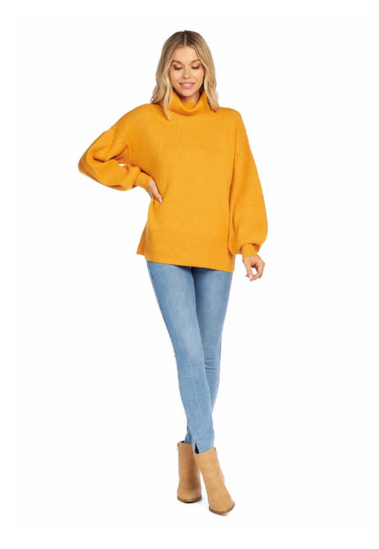 Roxie Turtleneck Sweater - Mustard