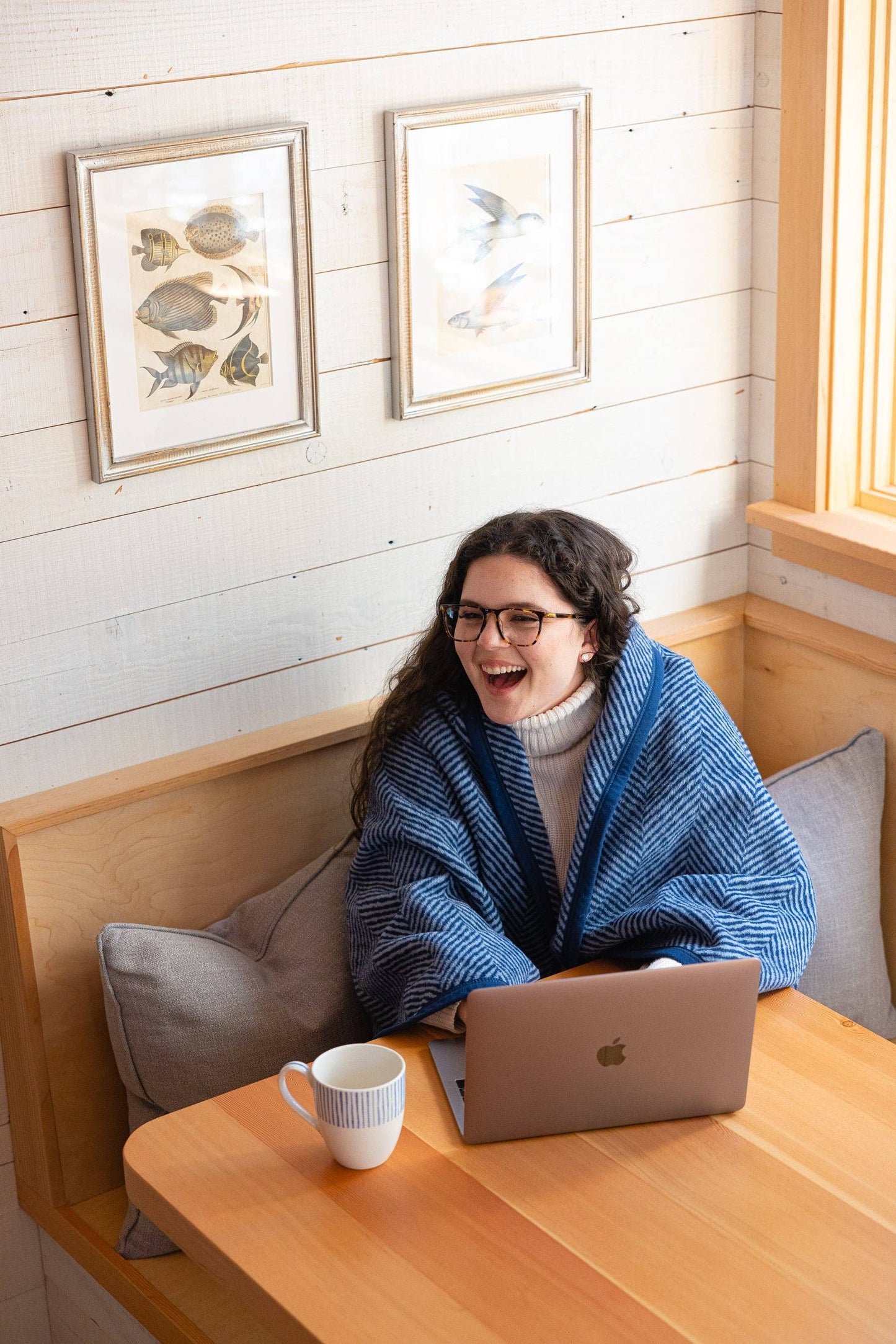 ChappyWrap - Harborview Herringbone Navy Blanket