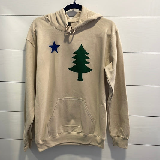 Maine Flag Hoodie-Sand