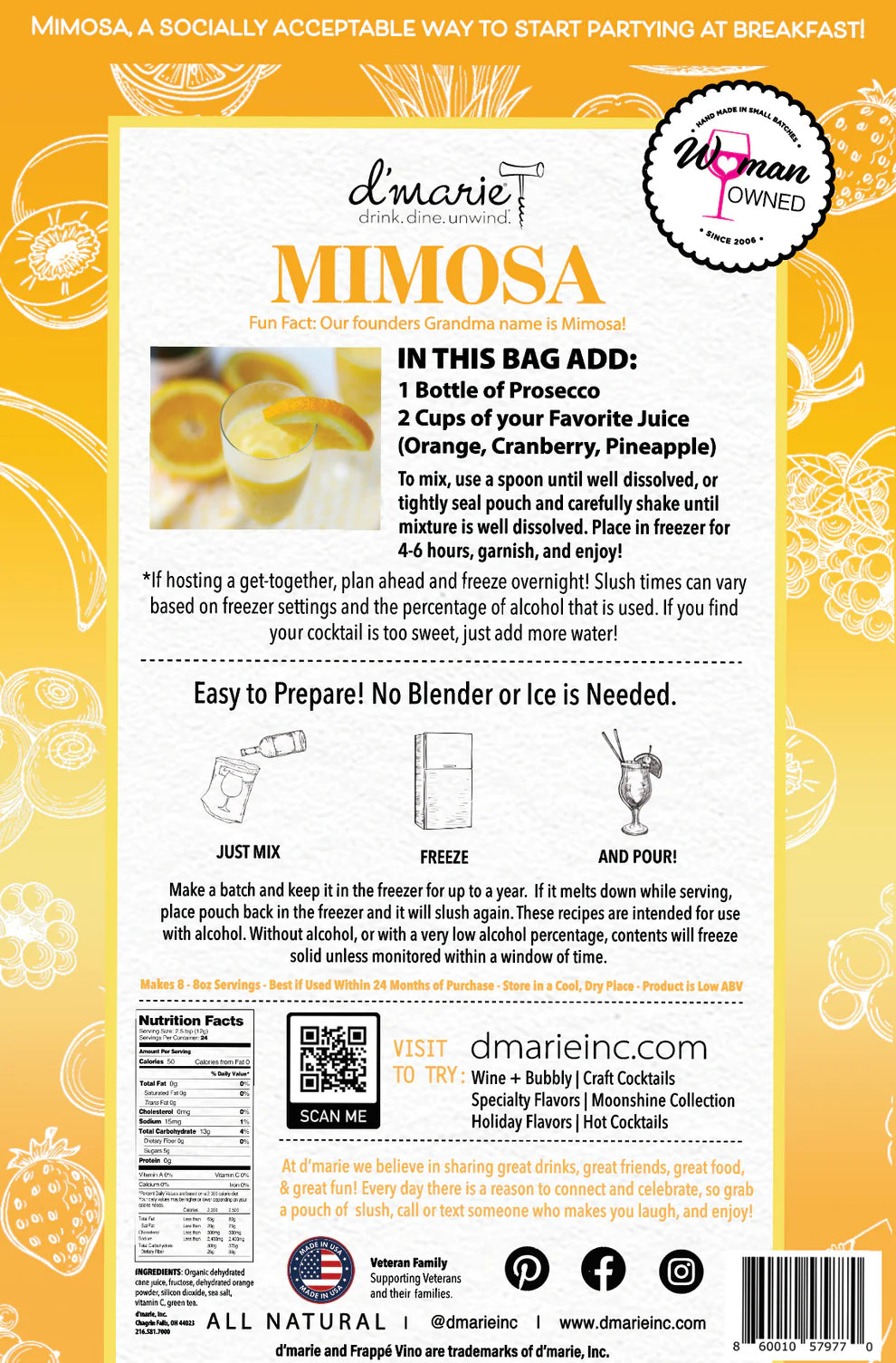 Mimosa Craft Cocktail Slush Mix