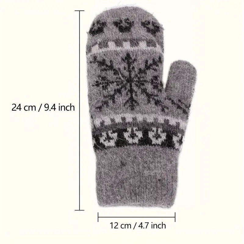 Winter Warm Fleece Lined Knit Mittens