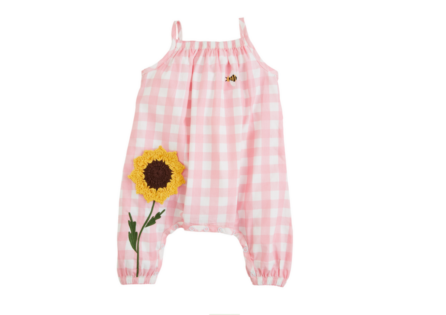 Pink Plaid Baby Romper