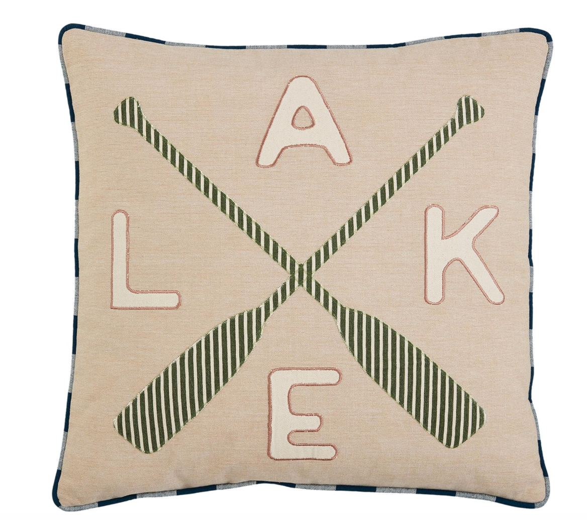 Oars Lake Applique Pillow