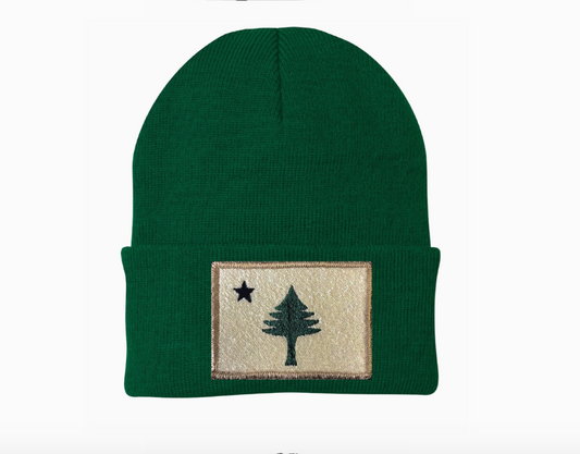 Maine Flag Fleece-Lined Beanie Hat