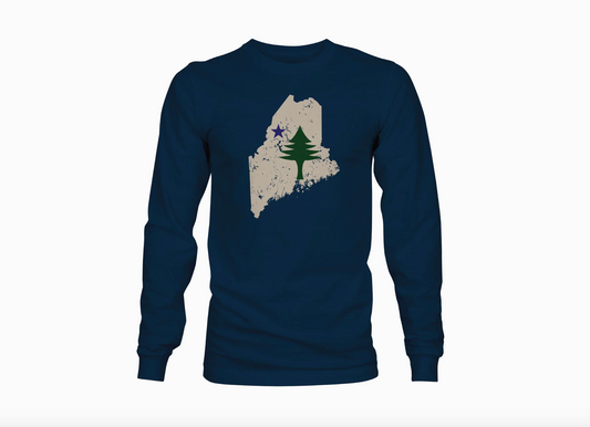 State of Maine Flag 1901 Long Sleeve T-Shirt