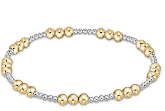 classic joy pattern 4mm bead bracelet - mixed metal