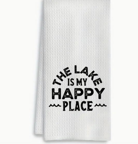 Microfiber Lake Is My Happy Place Towel