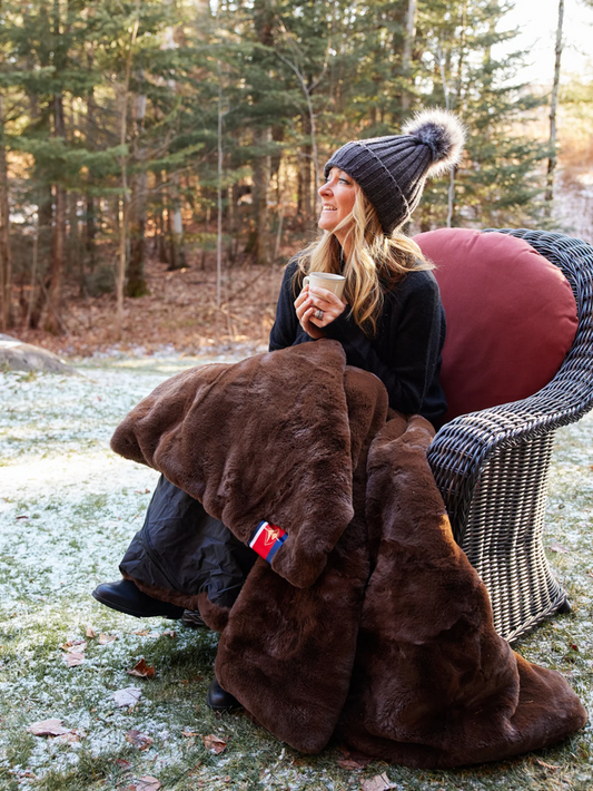 Chocolate Brown Faux Fur Original Blanket