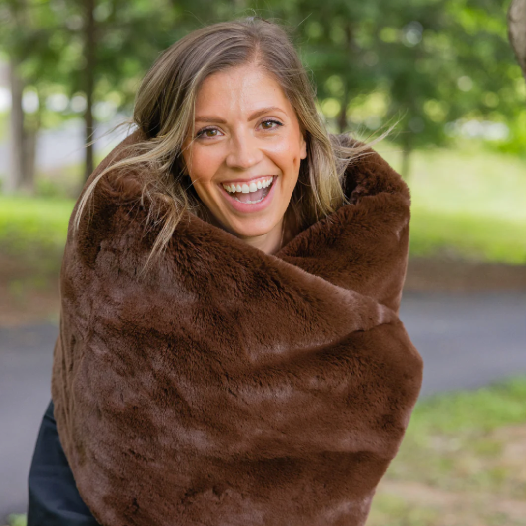 Chocolate Brown Faux Fur Original Blanket