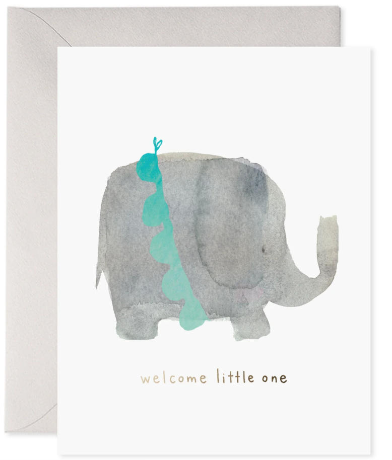 Welcome Little One Elephant Greeting Card