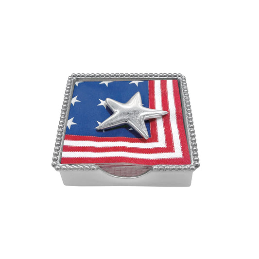 Stars and Stripes Star Beaded Napkin Box Set