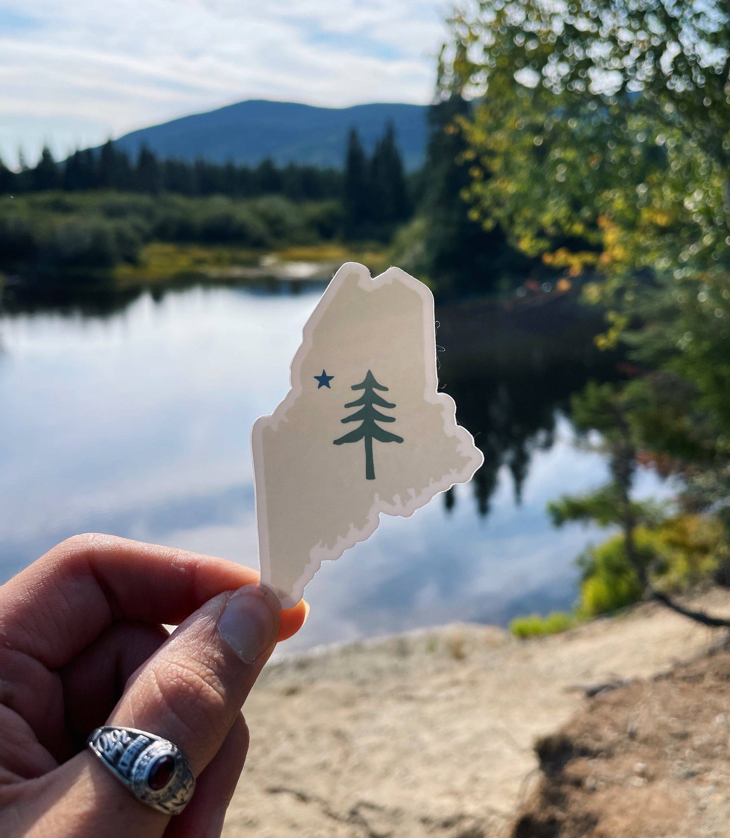 Weatherproof Maine Sticker