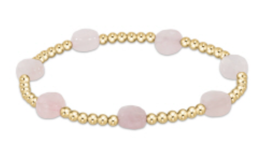 Admire Gold 3mm Bead Bracelet - Pink Opal