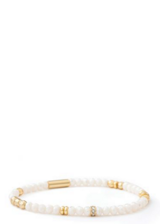 4MM Stretch Bracelet - Cream